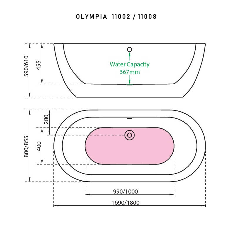 Charlotte Edwards OLYMPIA Bathtub in Gloss White