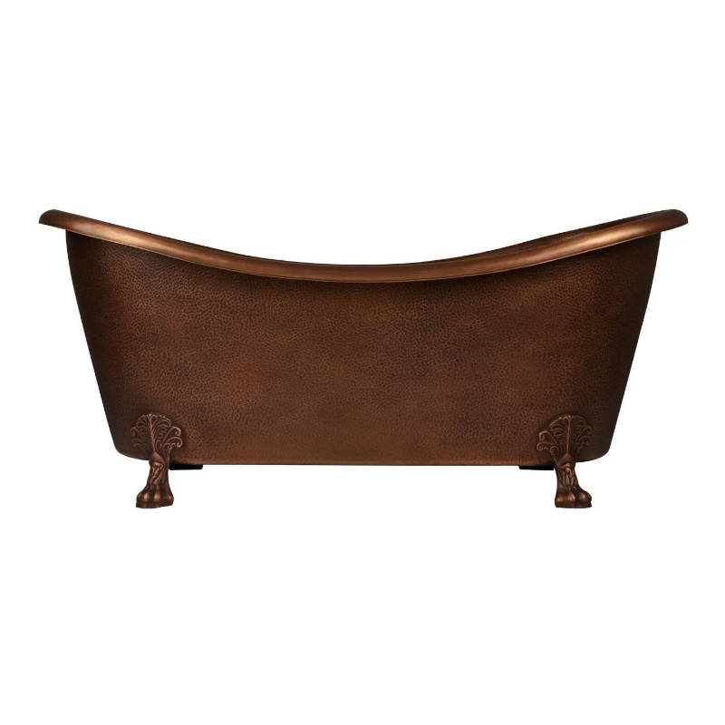 Coppersmith Creations Hammered Clawfoot Copper Double Slipper Tub