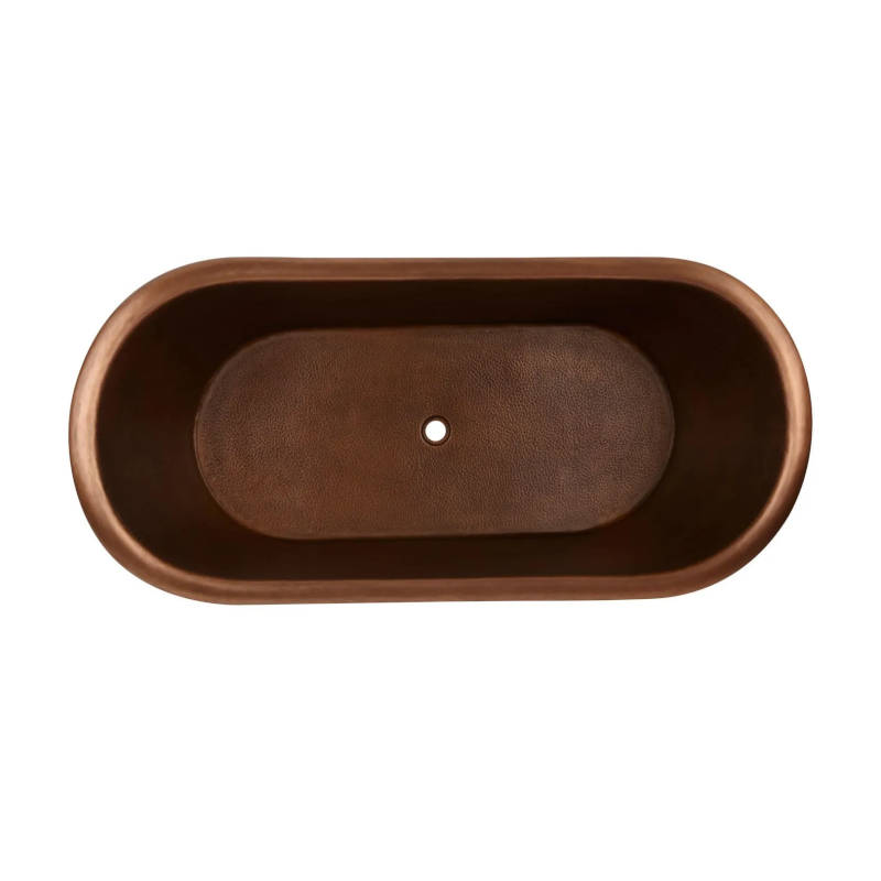 Coppersmith Creations Hammered Clawfoot Copper Double Slipper Tub